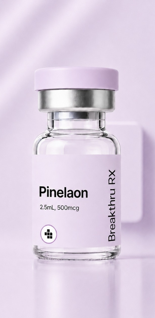 Pinealon vial with lavender cap, 2.5mL 500mcg.