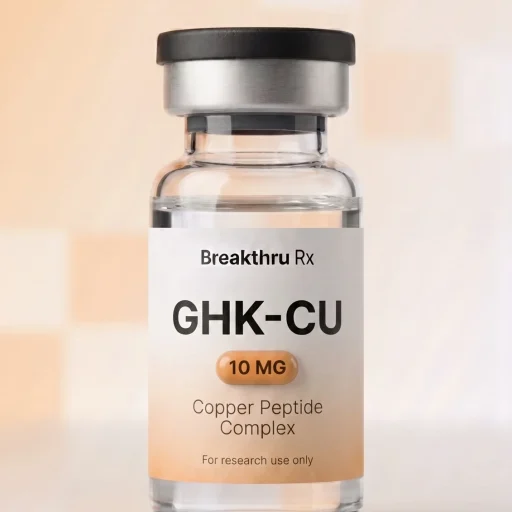 GHK-Cu 10mg copper peptide complex vial by Breakthru Rx