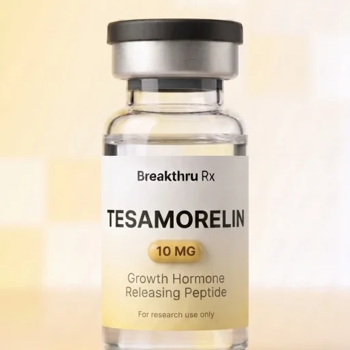 Tesamorelin 10mg growth hormone releasing peptide vial by Breakthru Rx