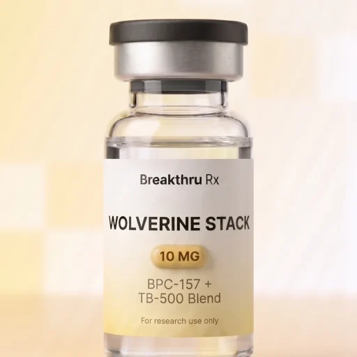 Wolverine Stack 10mg BPC-157 + TB-500 blend vial by Breakthru Rx